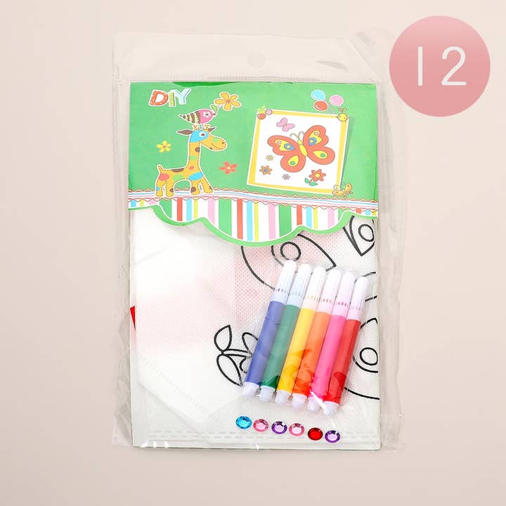 12PCS - Kit d'art de sac fourre-tout papillon graffiti pour enfants DIY pour la vente par Sensibling Corp.