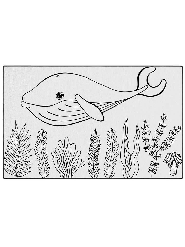 Baleine aux alentours pour la vente par Coloring Rugs