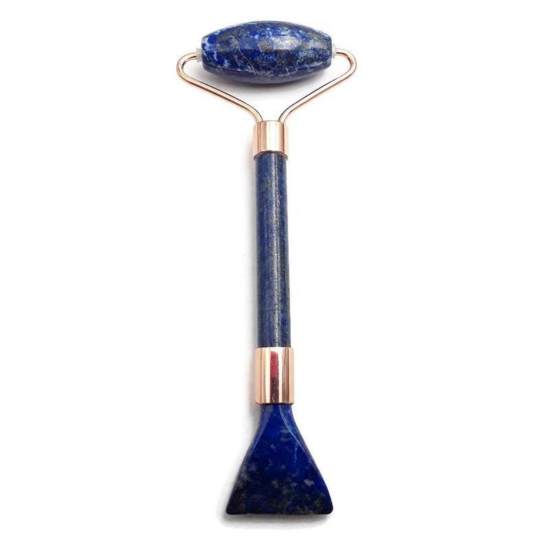 CRCBEADS - Wholesale Face/Beauty Roller - Face Massage Roller /w Scraper Rose Quartz Jade Tiger's Eye Lapis Amethyst 5.5"0