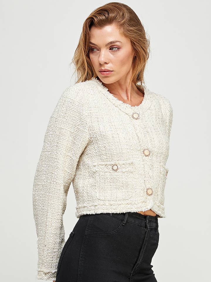 TWEED LONG SLEEVE JACKET for wholesale by The vintage shop