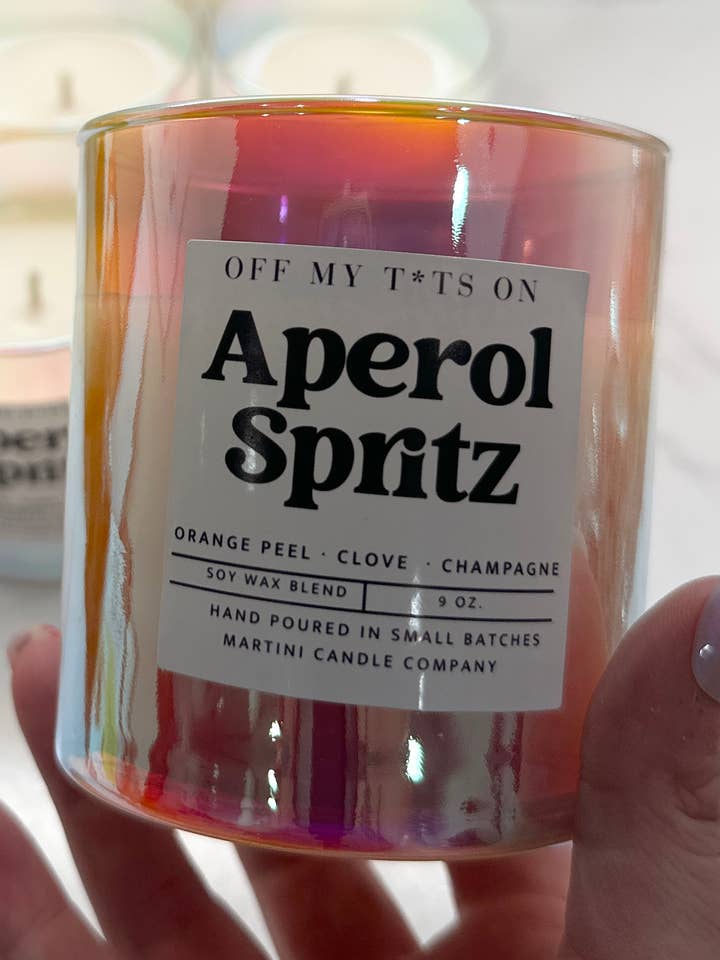 9 oz Aperol Spritz Prism Candle – Summer Cocktail Collection for wholesale by Martini Candle Co.