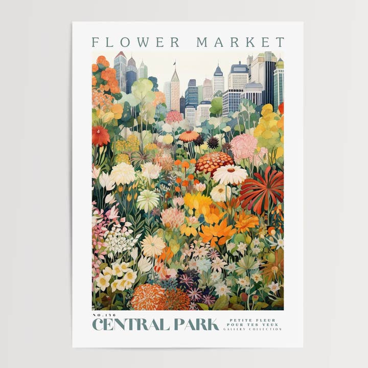 Central Park Flower Market Poster for wholesale by Enchanted Sights