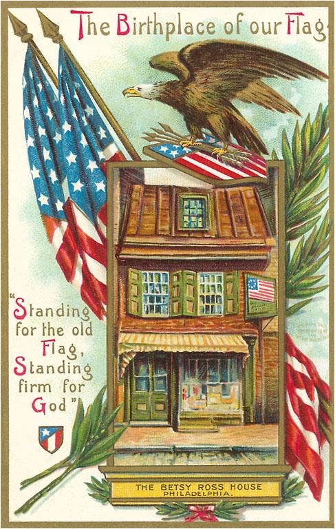 Found Image Press – Großhandel Postkarten – Postkarte PT-81 Betsy-Ross-Haus, Illustration0