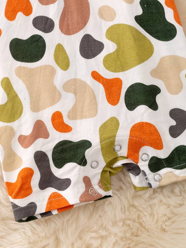 Kids Charm Online - Vente Barboteuse – bébé - 🎍Combinaison pour garçons imprimée camouflage en bambou. RPB500652