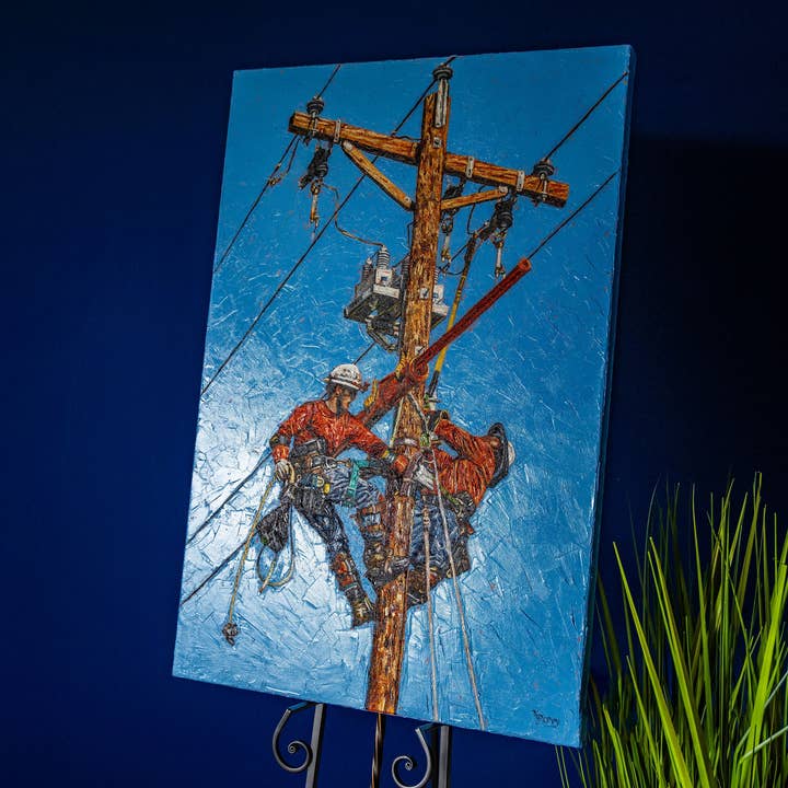 Kim Perry Studio - Wholesale Art Print - Lineman Print - "The Dream Team"6