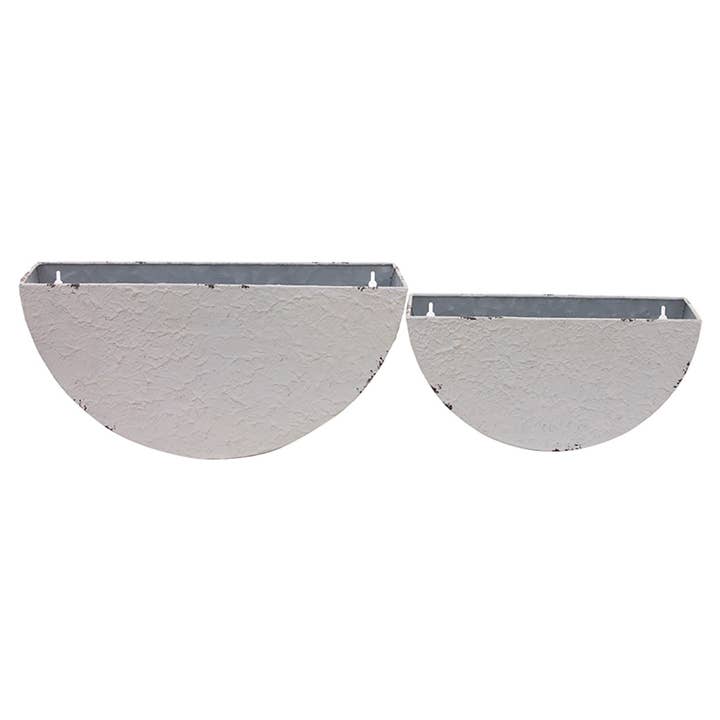 Vintage Plastered Crescent Wall Pockets for wholesale by WT Collection