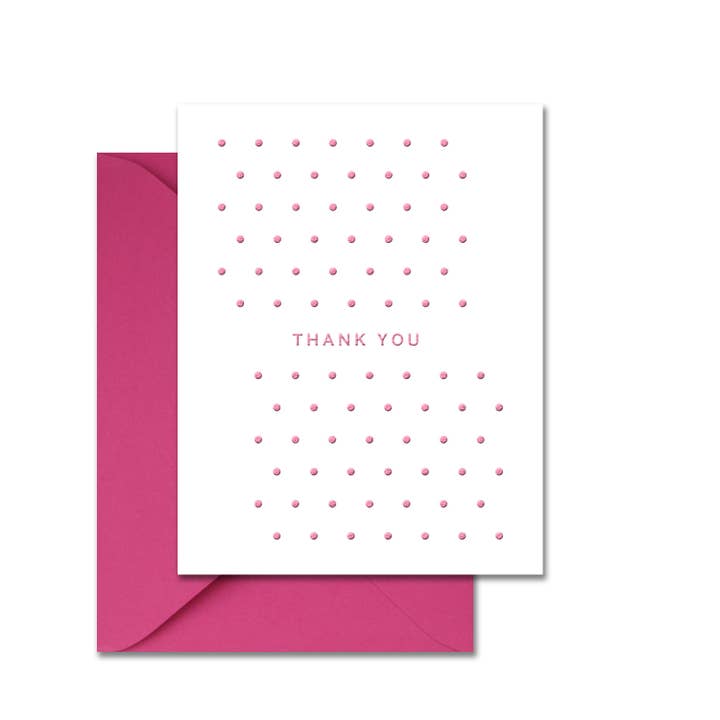 Dotty Thank You Greeting Card for wholesale by Leslie Store