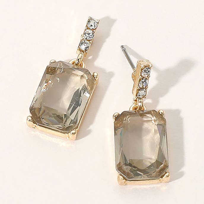 Sensibling Corp. - Wholesale Dangle Earrings - Rectangle Stone Cluster Dangle Earrings1