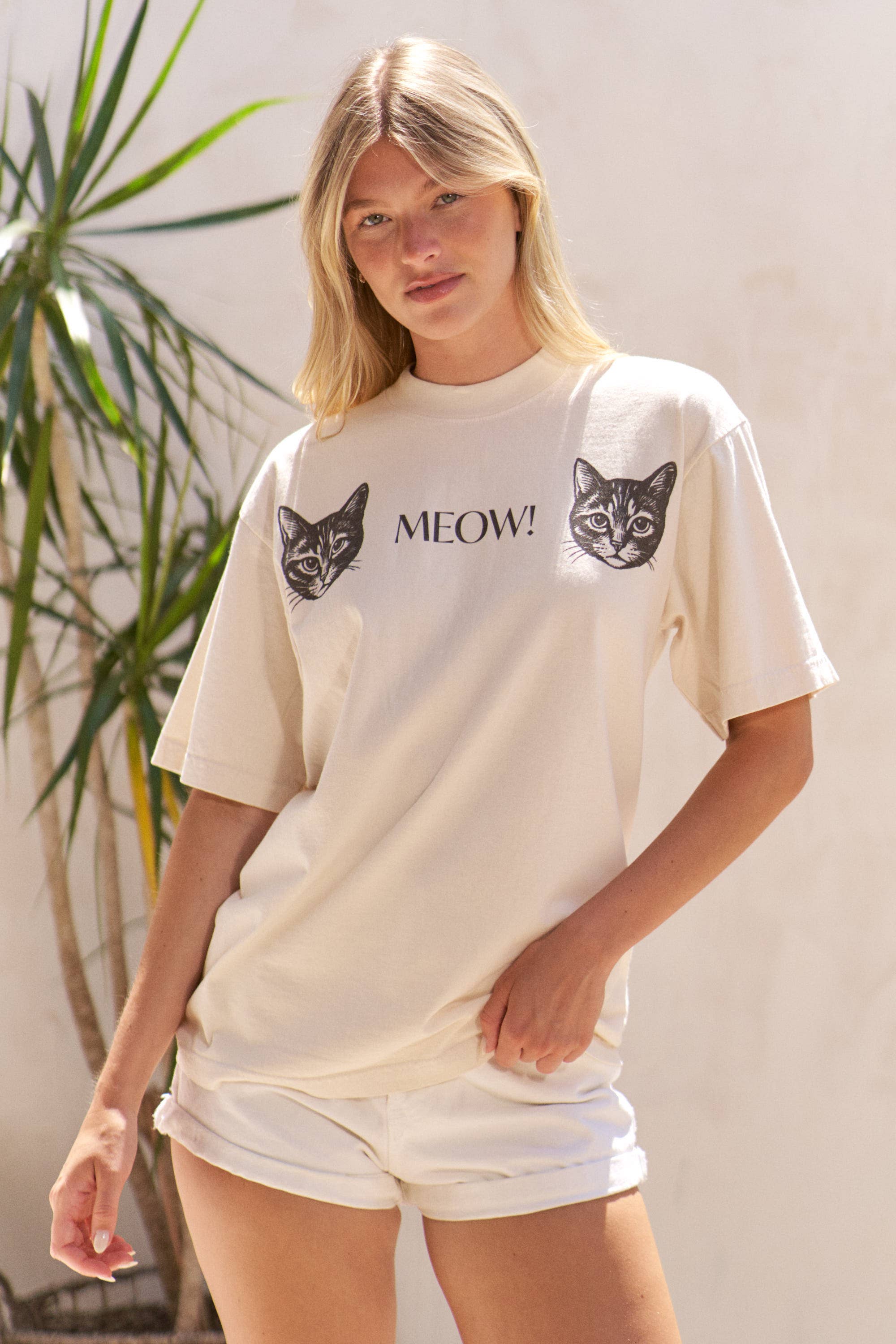 JADE BY JANE - Vente T-shirt sérigraphié – femme - T-SHIRT GRAPHIQUE DEUX CHATS QUI MIAULENT2