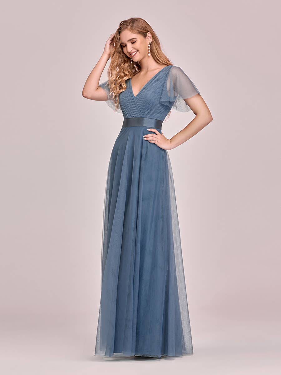 Ever-Pretty - Vente Robe de soirée – femme - Robe de demoiselle d'honneur trapèze à col en V59