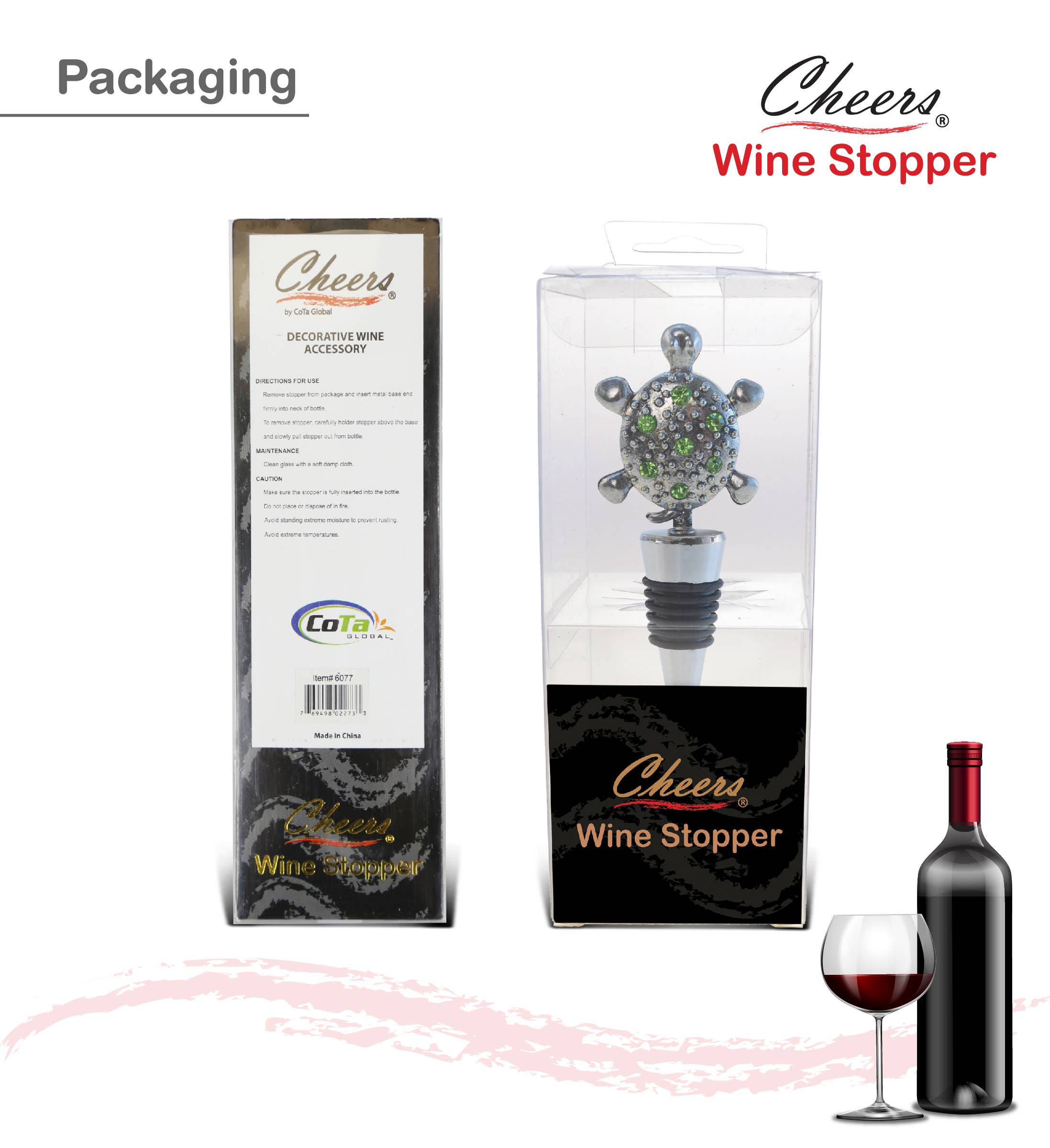 Cota Global - Wholesale Wine Stopper - Wine Stopper - Metal Sea Turtle2