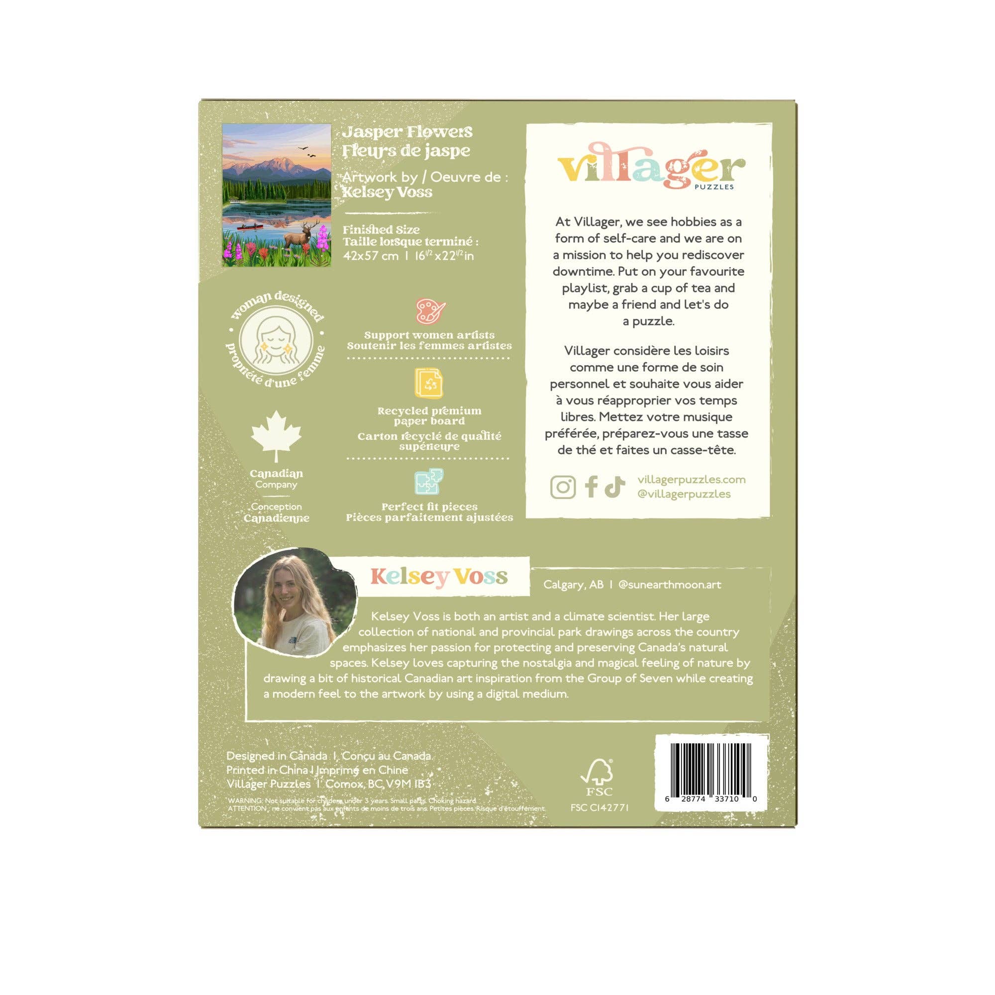 Villager Puzzles - Wholesale Puzzle - Adult - Jasper Flowers | 500-Piece Puzzle | Designed in Canada2