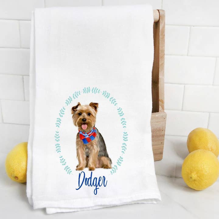 The Preppy Pineapple Home – Großhandel Geschirrtücher – Kundenspezifisches Yorkie Geschirrtuch2