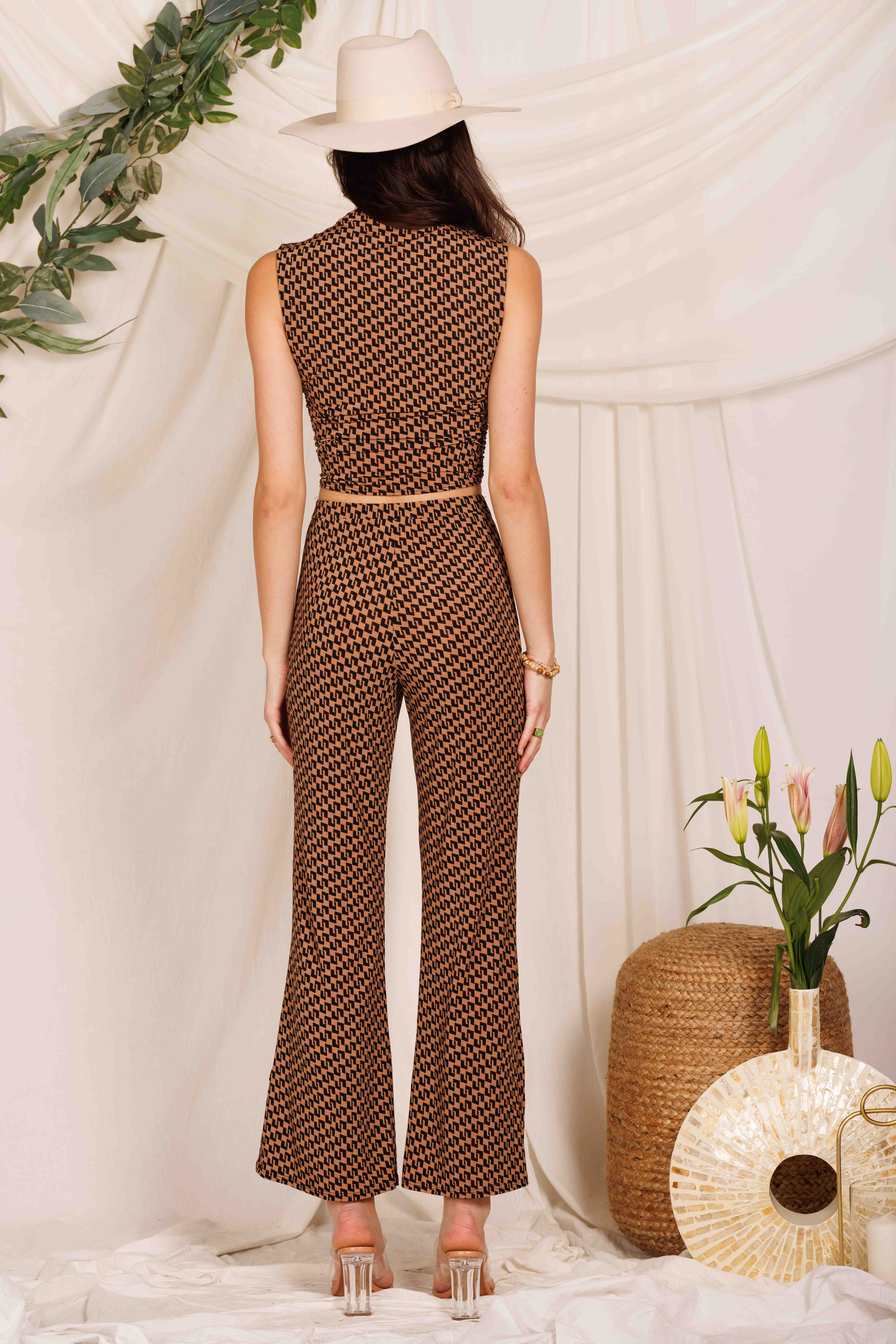 Endless Blu - Venta al por mayor Pantalones - Mujer - PANTALONES LARGOS ANCHOS DE PUNTO ESTAMPADOS DQP81083