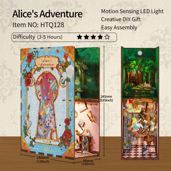 Hands Craft - Wholesale DIY Craft Kit - DIY Miniature House Book Nook Kit: Alice's Adventure