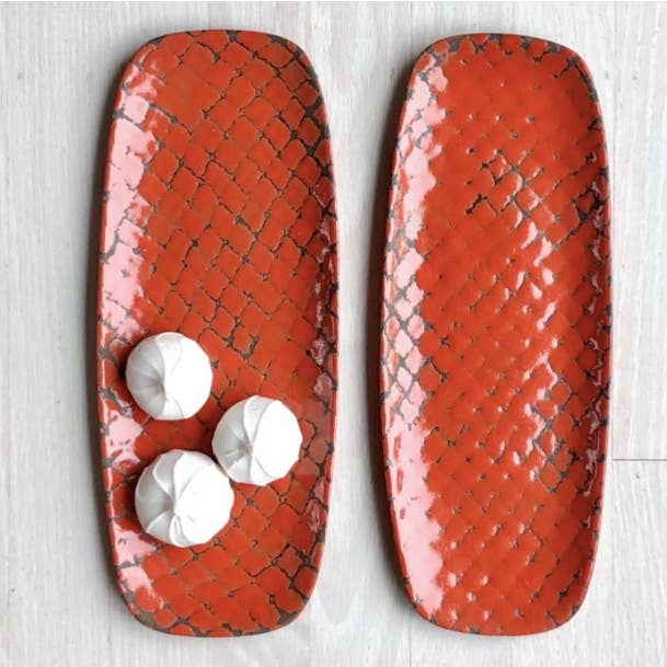 Vassoio rettangolare lungo e stretto per la vendita all'ingrosso da parte di Swampgirl Pottery