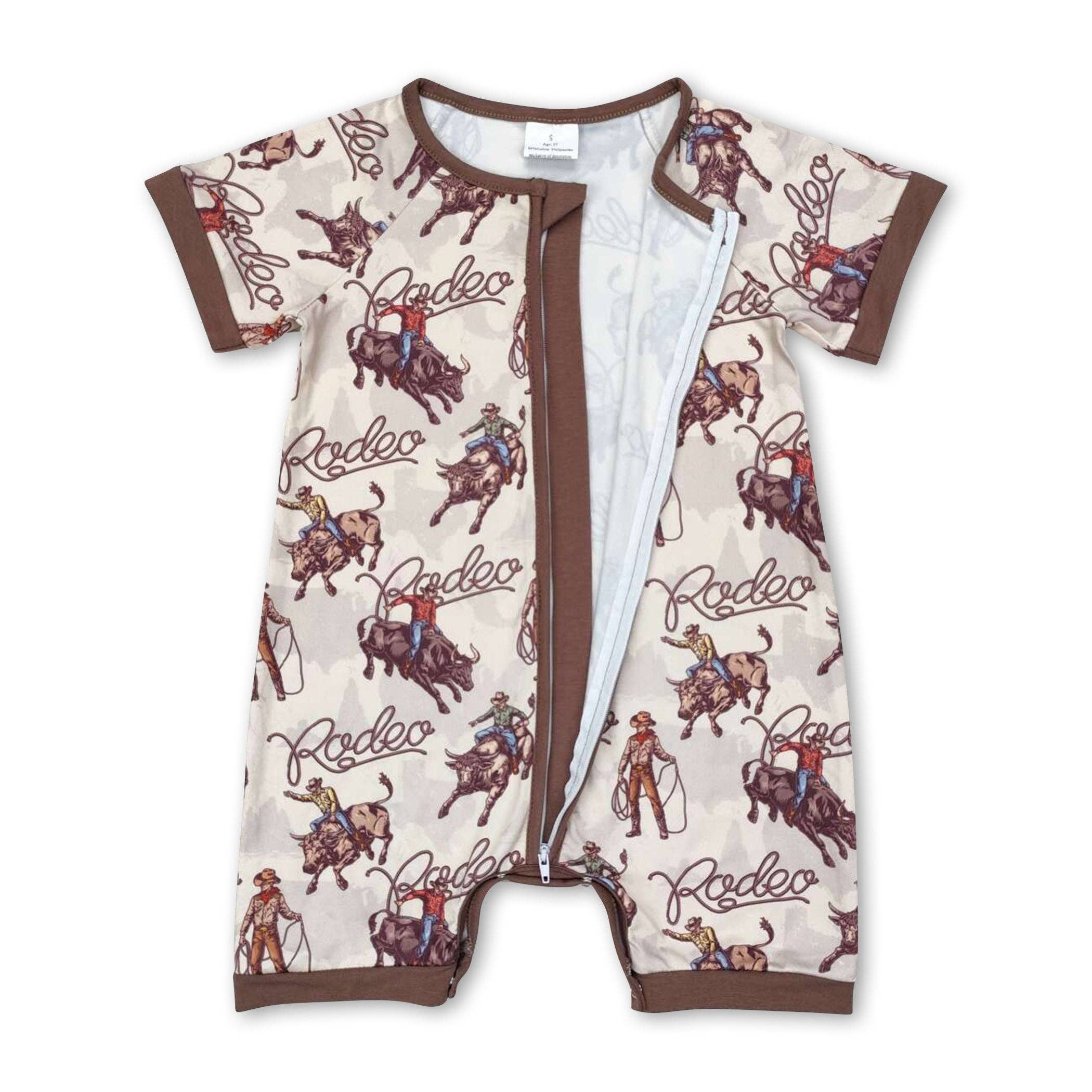 Yawoo Garments - Wholesale Jumpsuit - Baby - Short sleeves rodeo western baby boy zipper romper1