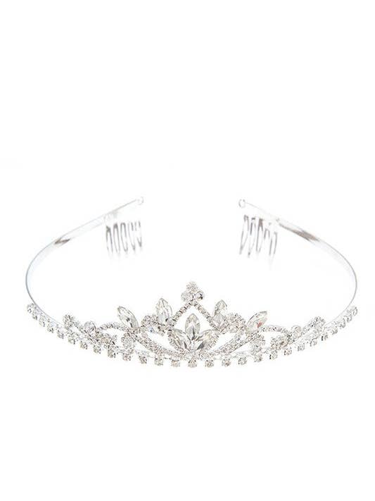 CRYSTAL ORNATE PAVE TIARA for wholesale by Andrea Bijoux