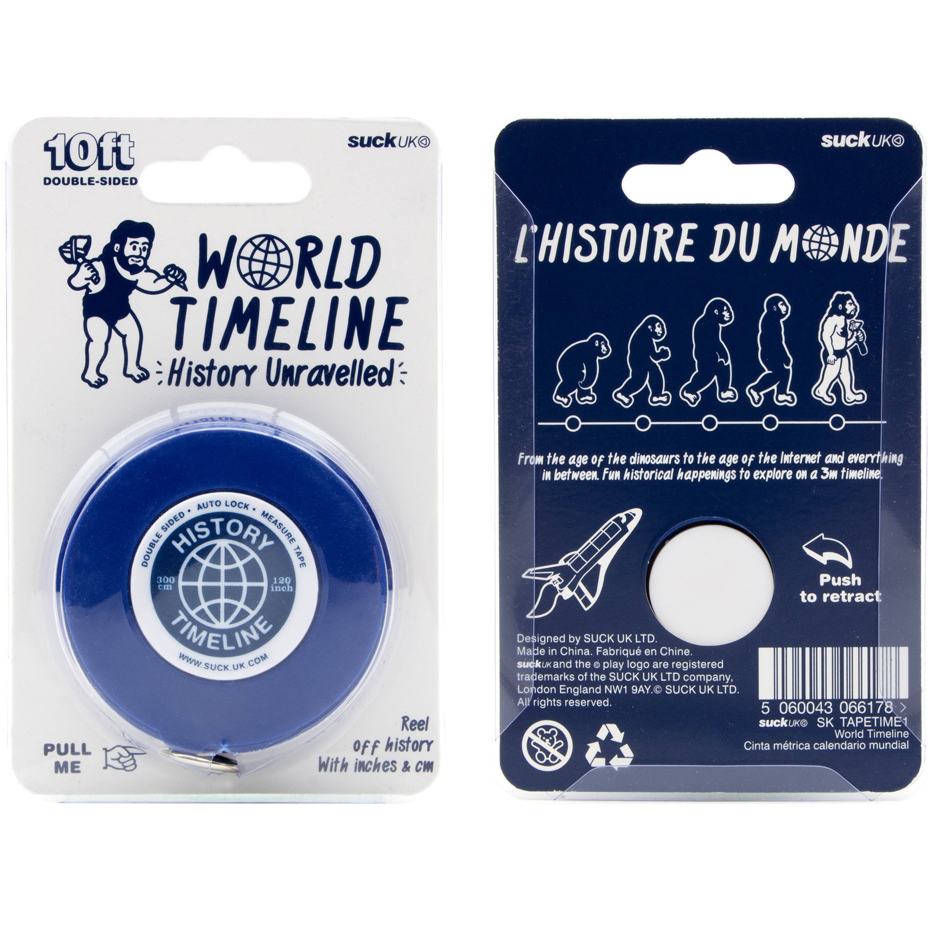 SUCK UK Ltd - USA - Wholesale Measuring Tape - World Timeline Tape2