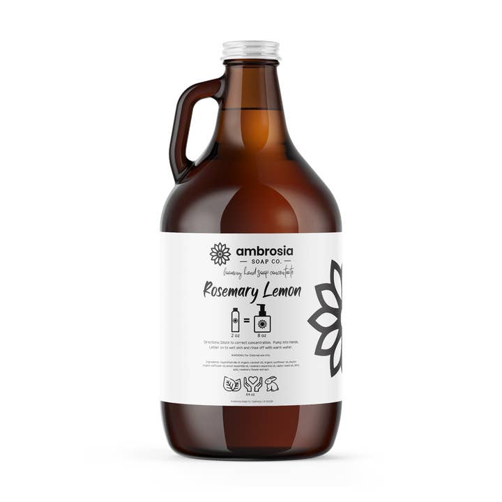 BULK: Foaming Hand Soap Concentrate, Rosemary Lemon for wholesale by Ambrosia Soap Company