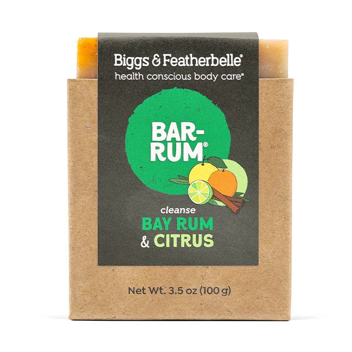 Bar-Rum® Bay Rum & Citrus Bar Soap for wholesale by Biggs & Featherbelle