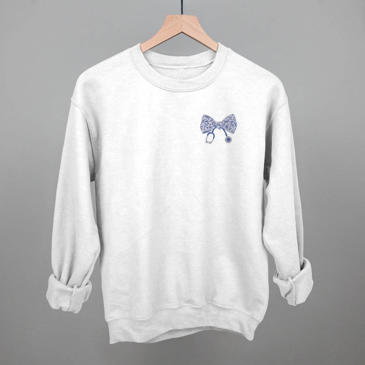 Ivy + Cloth - Wholesale Screen Printed T-Shirt - Women's - Stethoscope Floral Bow (Left Chest)10