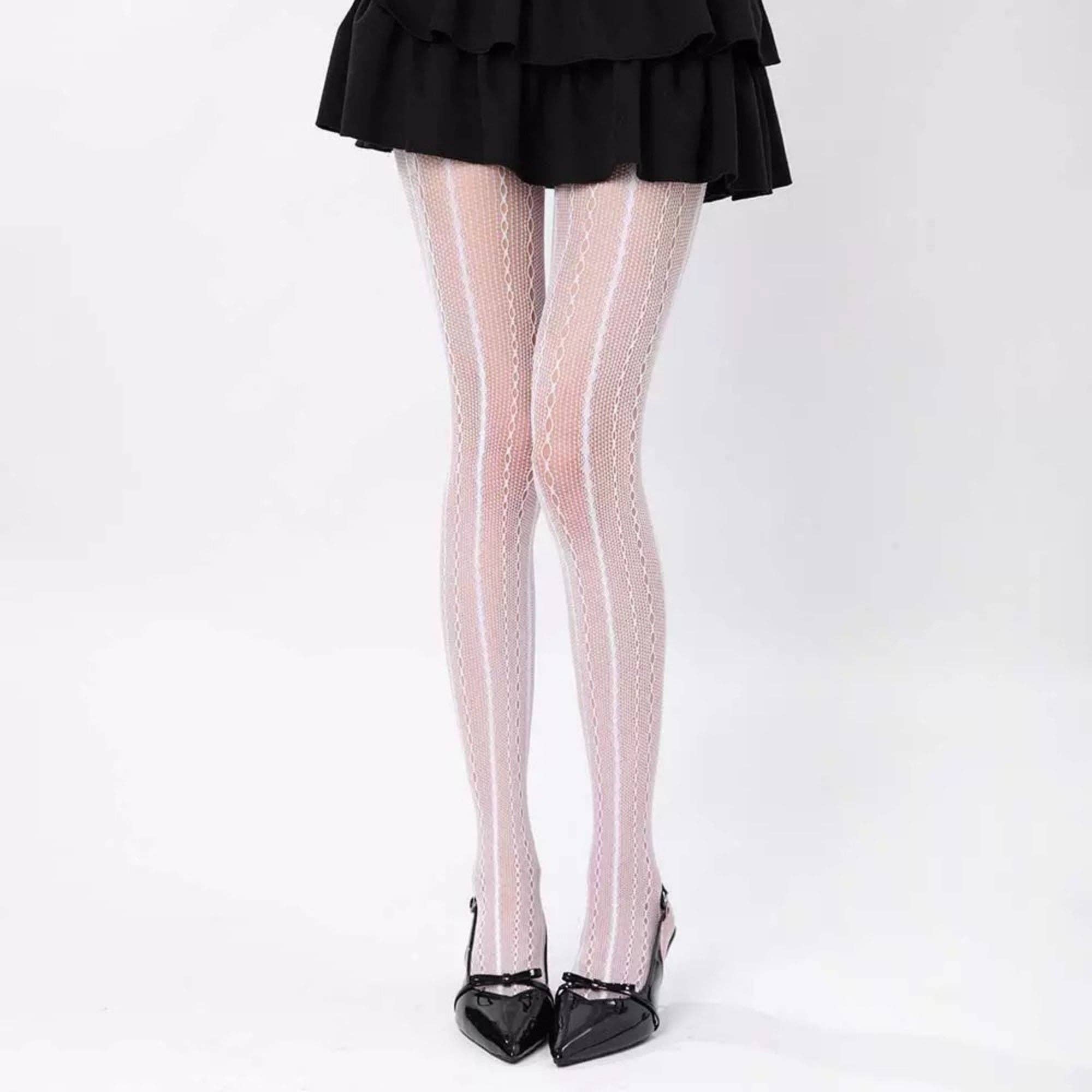 AK Brand – wholesale Tights – Women's – 2-Pack Sheer Patterned Hosiery with Stretch Fishnet Design a11