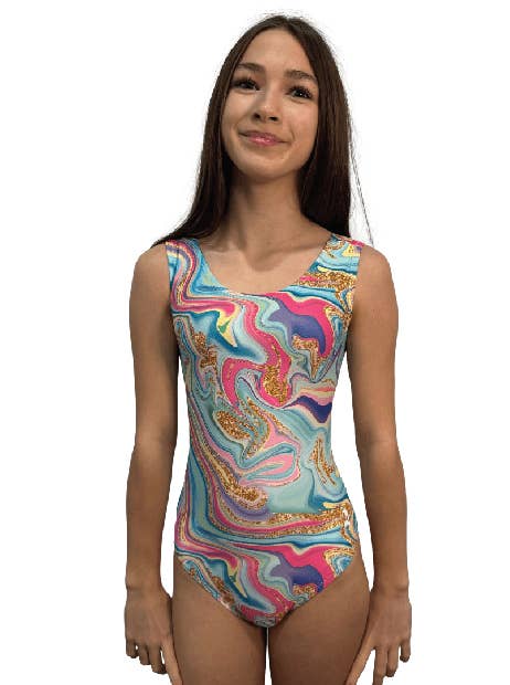 Foxy's Leotards – Großhandel Badeanzug – Damen – Badebombe Trikot von Foxy's - Regenbogen-Glitzer Gymnastiktrikot