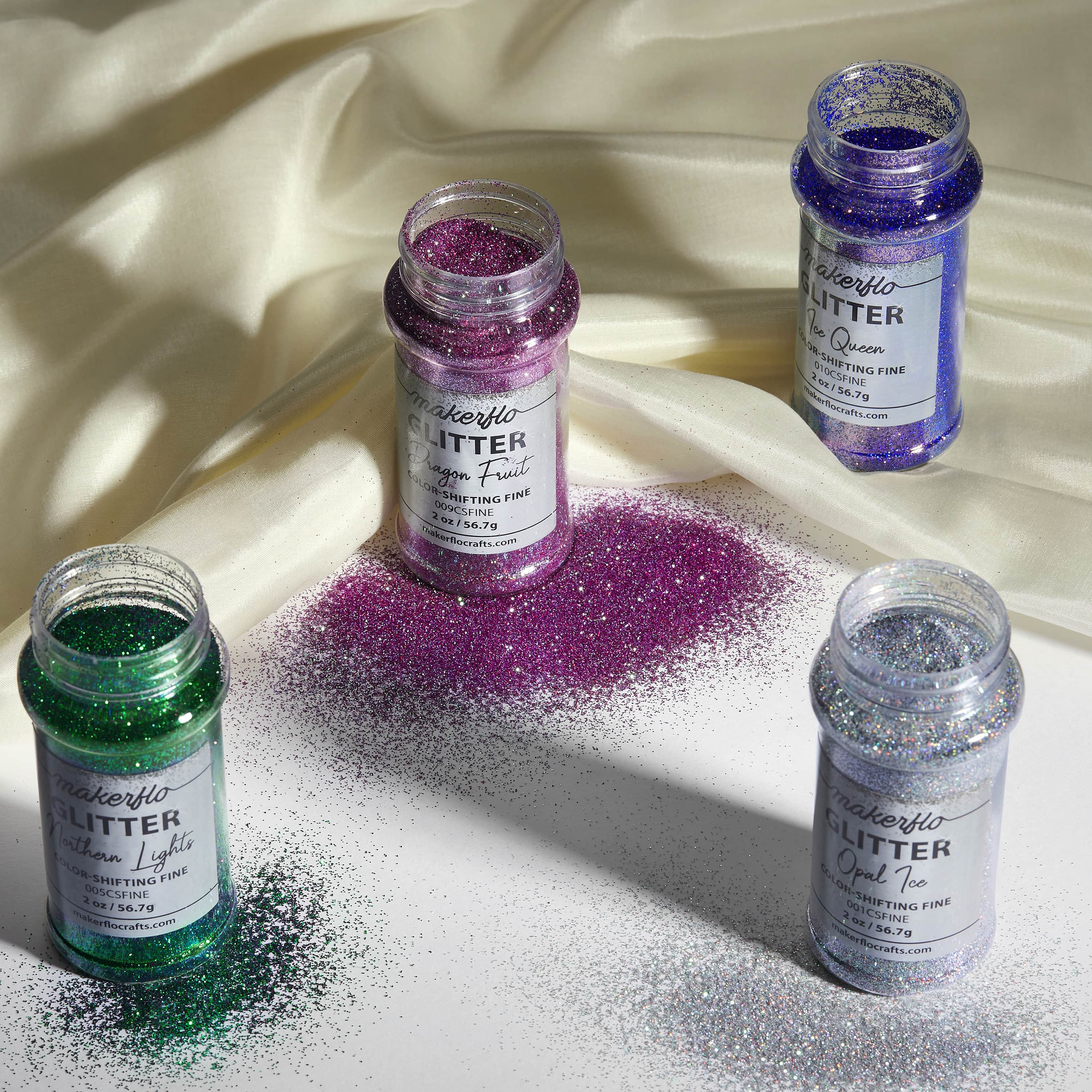 MakerFlo - Wholesale Glitter - Fine Glitter Variety Pack (Set of 55)3