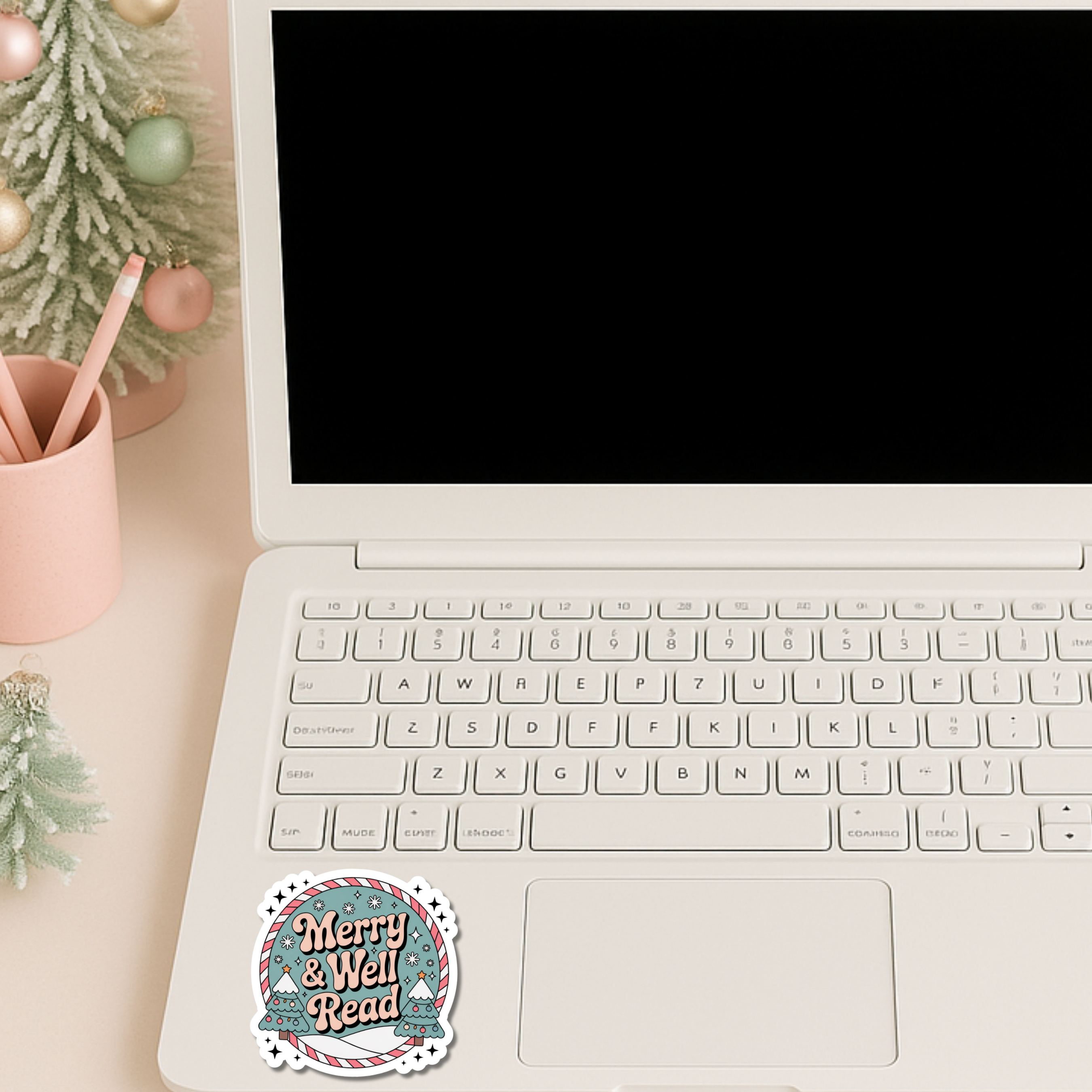 Auburn Row Design - Wholesale Sticker - Vrolijke & Goed Gelezen Boeken Kerstmis Uitgesneden Sticker6