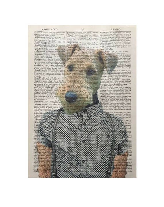 Airedale Terrier Vintage Dictionary Print for wholesale by Parksmoonprints