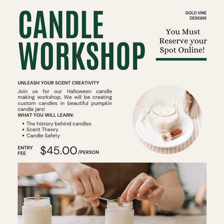 Taller de Velas (Edición de Halloween) @ Little Village Mushroom para venta al por mayor de Gold Vine Designs
