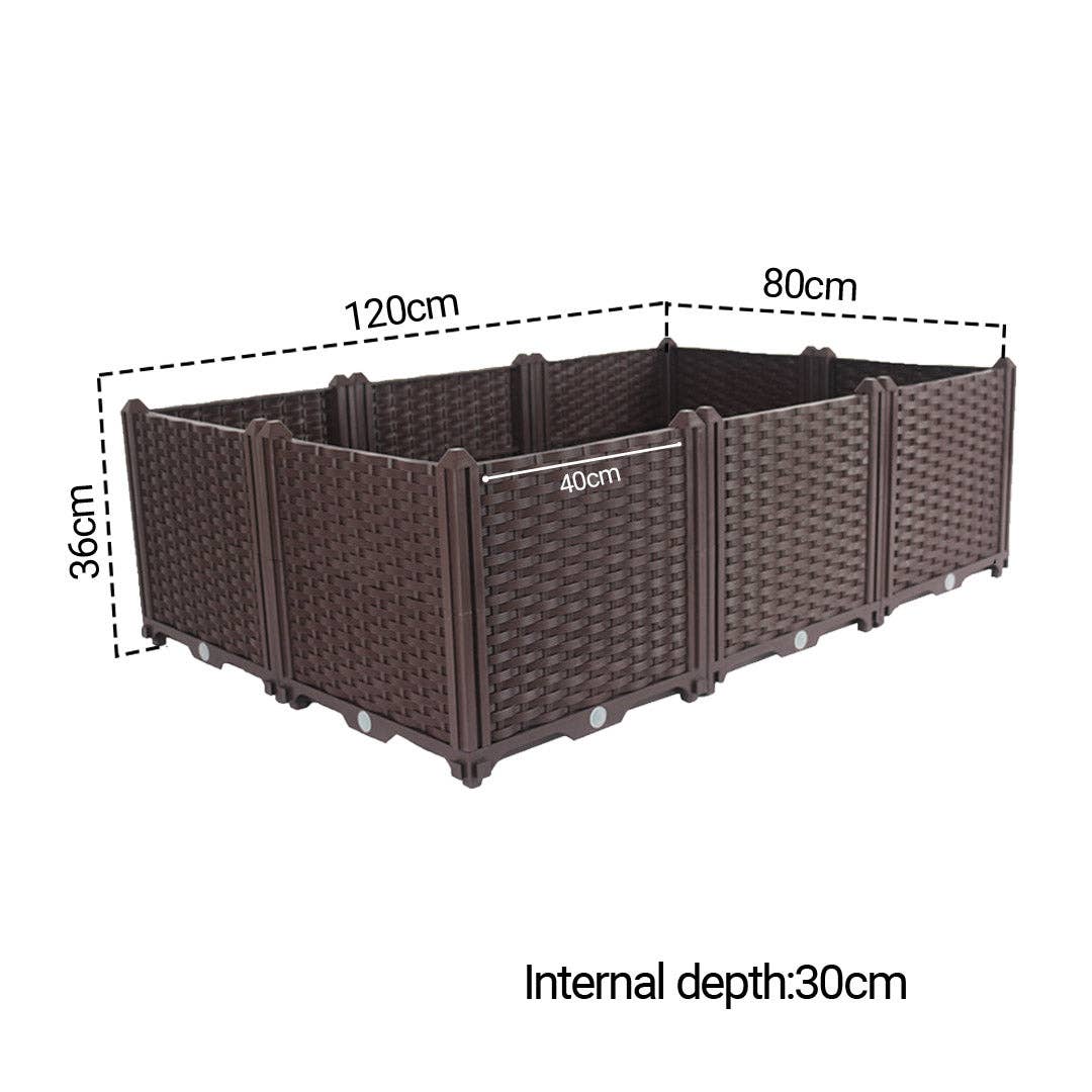 SOGA International Pty Ltd - Wholesale Planter Box - SOGA 2X 120cm Raised Planter Box Vegetable Herb Flower Outdoor Plastic Plants Garden Bed Deepen4