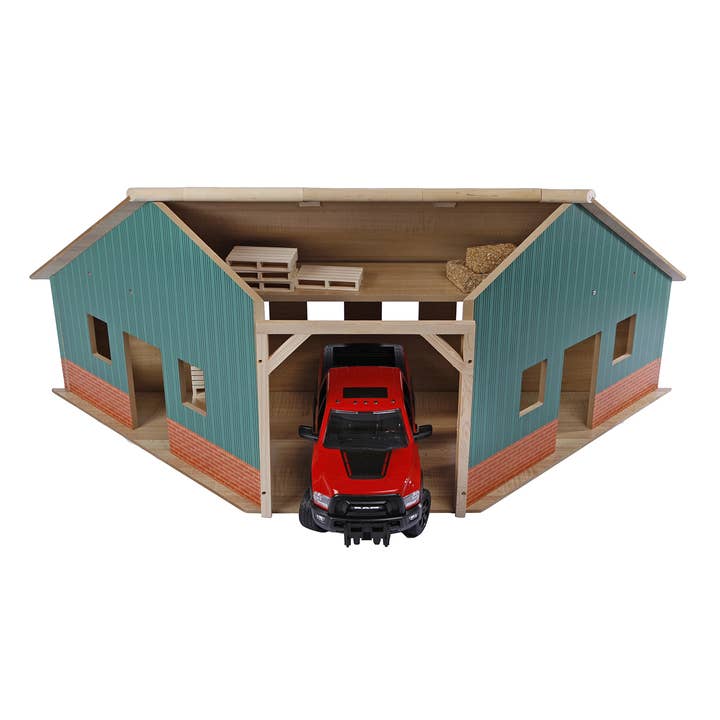 American Hobbies & Merchandising - Wholesale Wood Toy - Kids - Kids Globe 1:16 scale Wooden Farm Shed Corner For 1 Vehicle