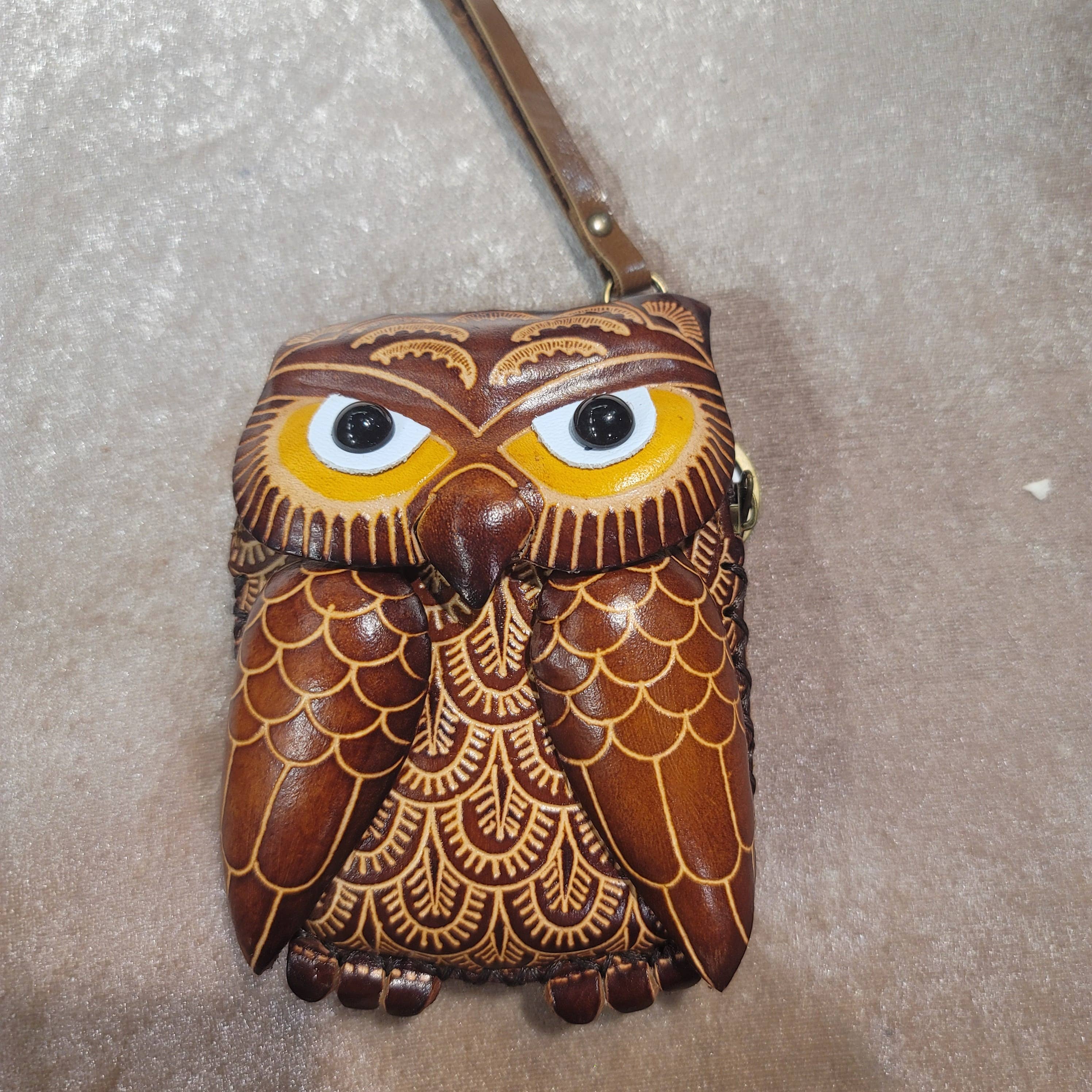 Sunflower Handmade leather inc - Wholesale Wristlet - Leather Owl Wristlet coin purse wallet5