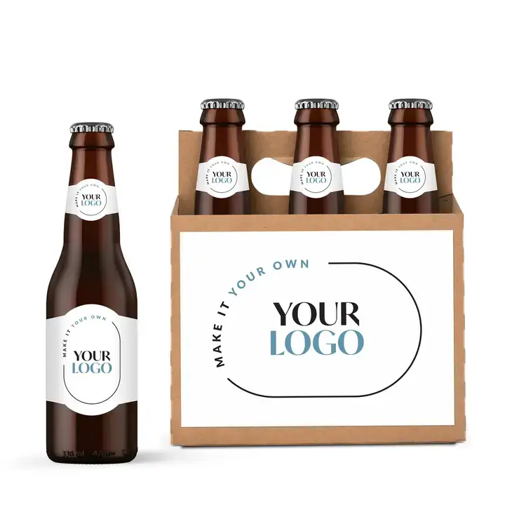 Weddingstar Inc. - Wholesale Gift Box - 6-Pack Bottle Carrier w/ Printed Labels - Your Business Logo1