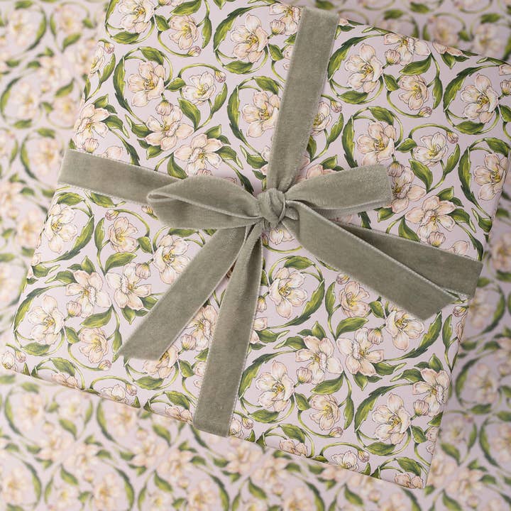Flora Nouveau - Pink - Gift Wrap for wholesale by Catherine Lewis Design