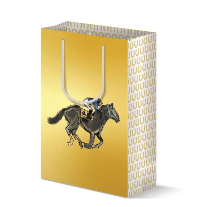 Limited-Edition Gold Race Horse Gift Bag for wholesale by Hey Y'all Party
