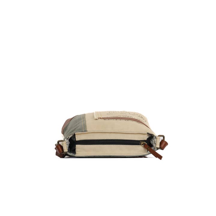 Mona B. - Wholesale Crossbody Bag - Women's - Identified Up-Cycled Canvas Crossbody, M-60128