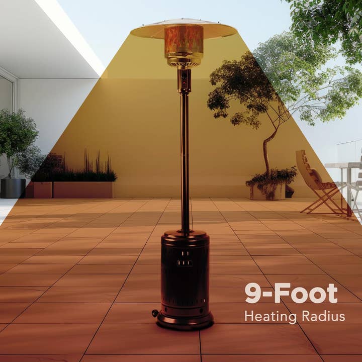 46,000 BTU Outdoor Patio Heater With Wheels Havana Bronze for wholesale on Faire4