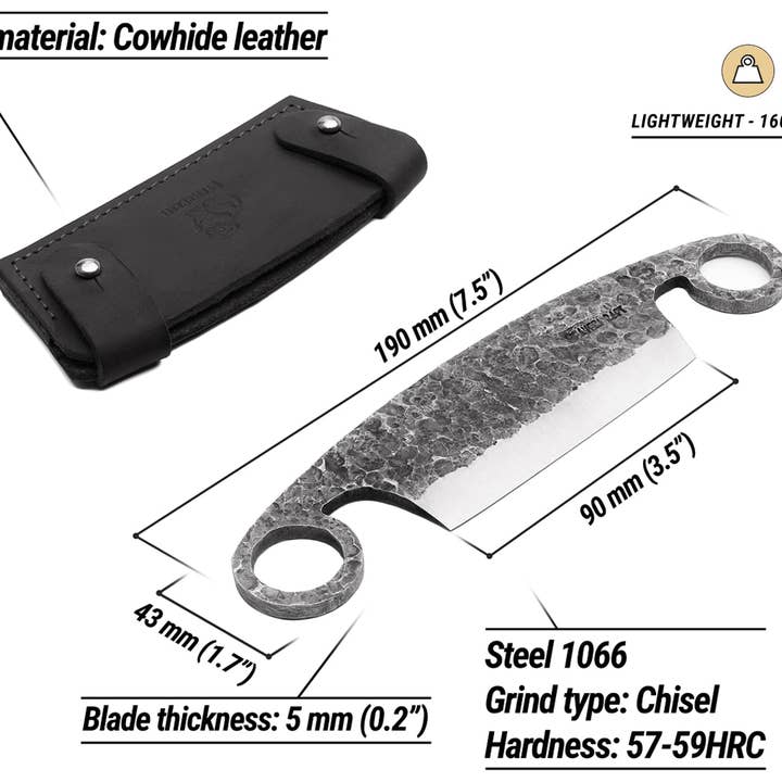 BeaverCraft - Wholesale Craft Tool - DK5S – Hand-Forged Small Drawknife with Leather Sheath