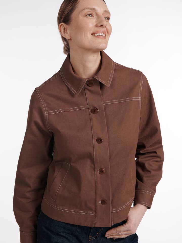 MADE IN SENS - Wholesale Jacket - Women's - VAIANA PLAIN CHOCOLATE JACKET1