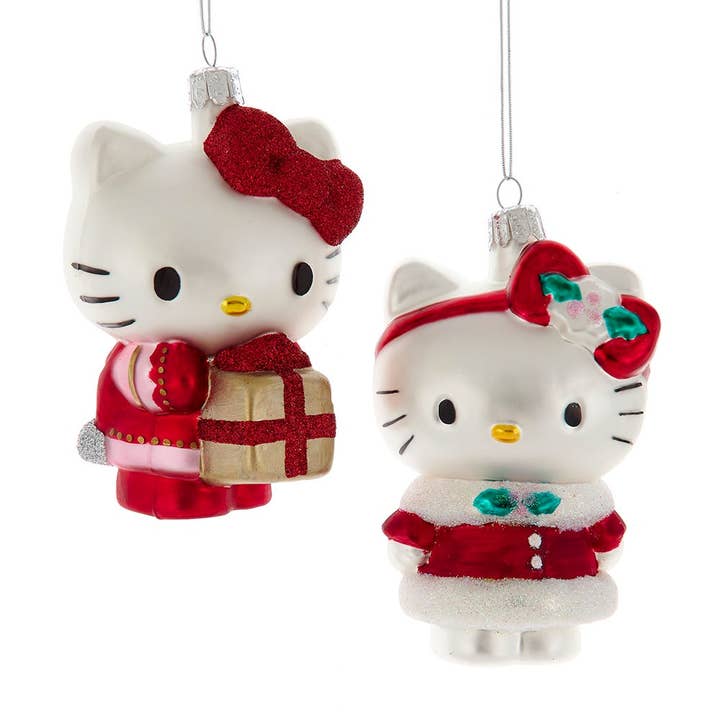 Kurt S. Adler, Inc. - Vente Objets de décoration - CORNE EN VERRE HELLO KITTY 4,5 POUCES, 2/A