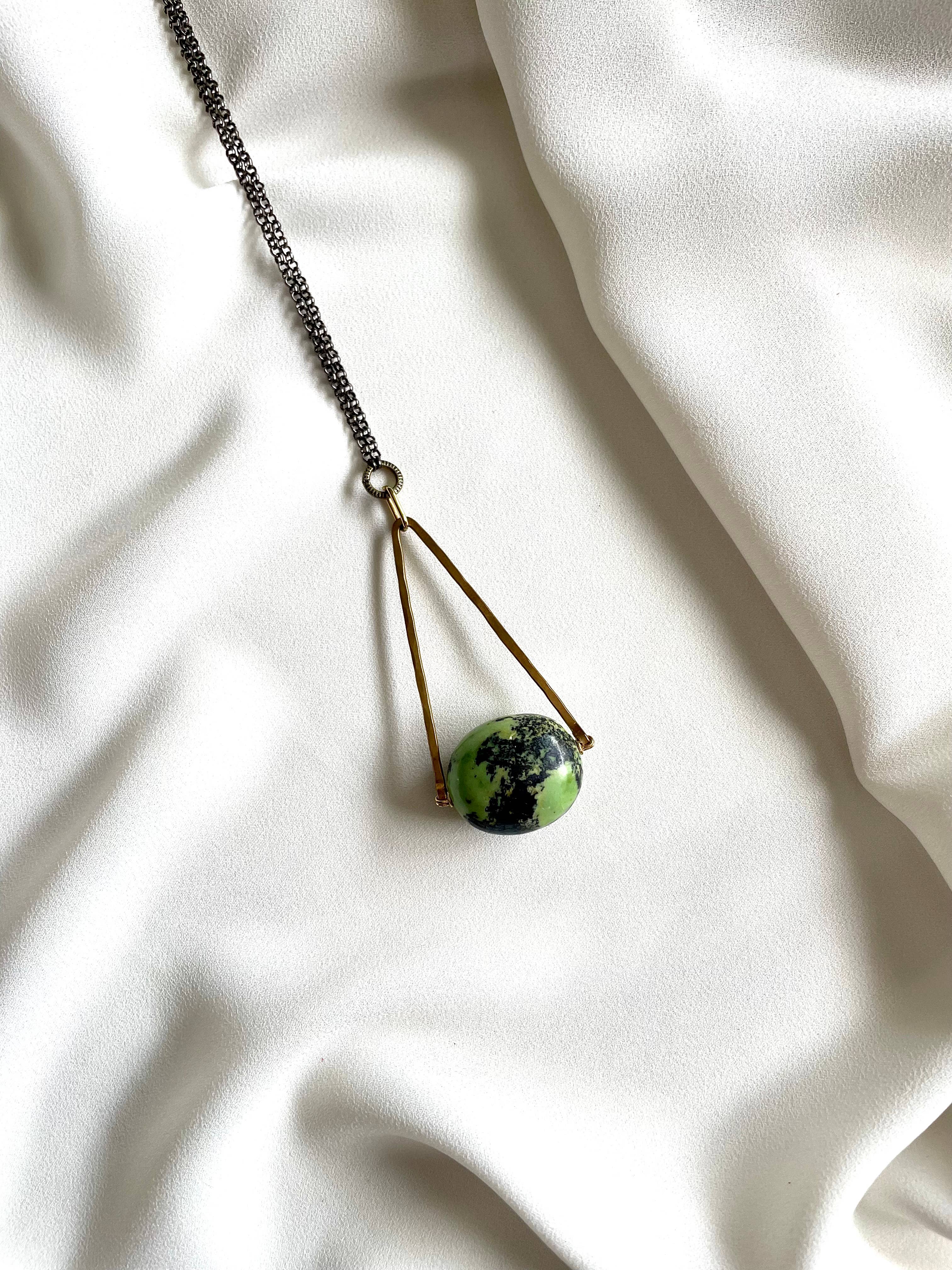 Third & Co. Studio – Colar pingente/pendente por atacado – Colar de bronze e turquesa verde10