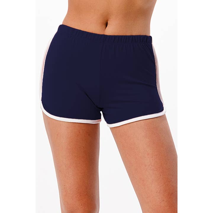 Lime All the Time – Engroshandel Shorts – Kvinder – Ensfarvet Shorts med Hvid In-Seam Piping6