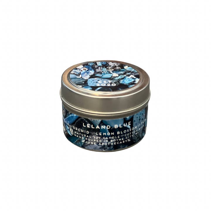 June Apothicarie - Wholesale Travel Candles - Leland Blue 4oz Travel Candle - Michigan