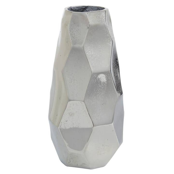 Contemporary Silver Aluminum Metal Vase for wholesale by Deco Marché