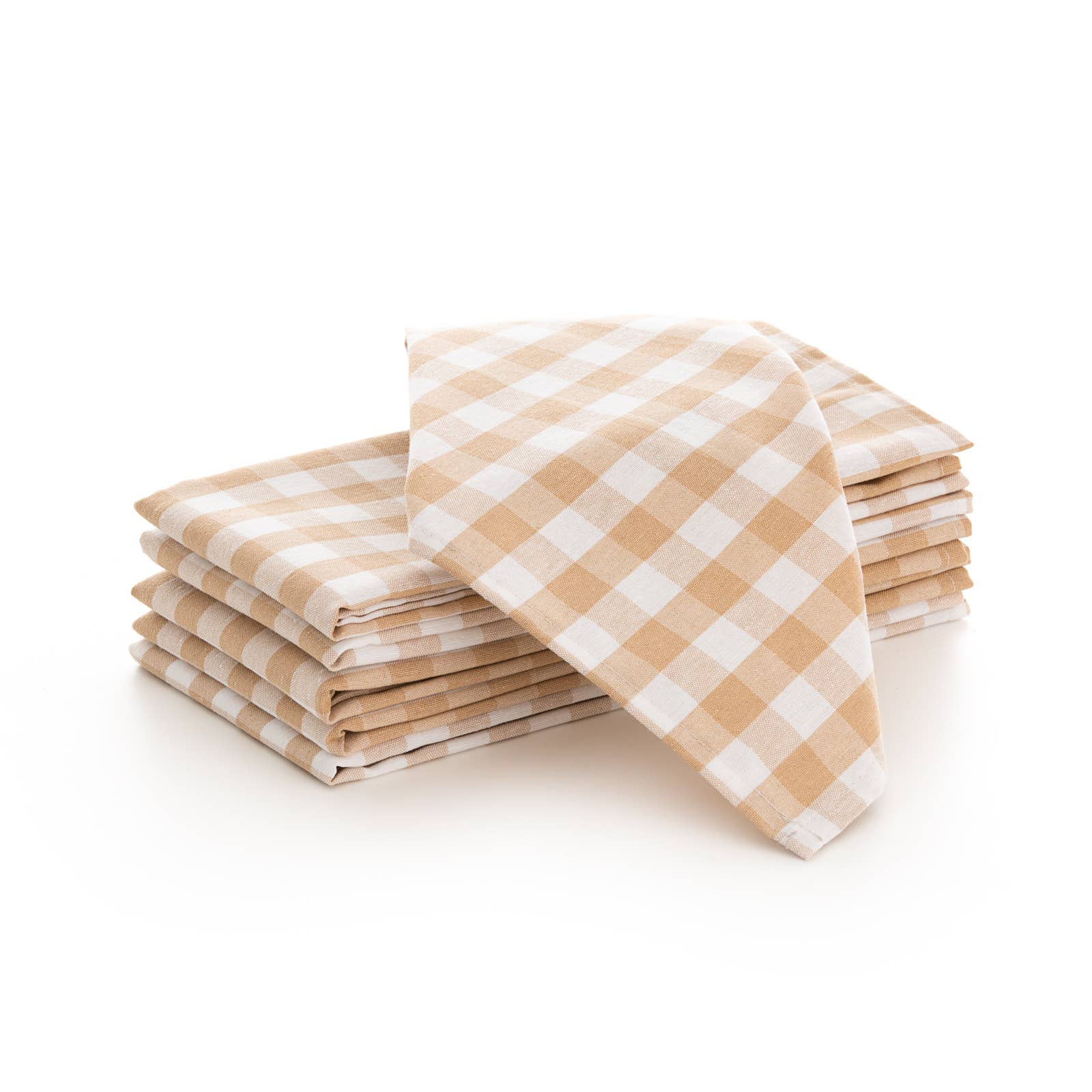 GAMUSI - Wholesale Dinner & Cloth Napkin - Set of 6 cotton fabric napkins with gingham checks 45x45 cm3