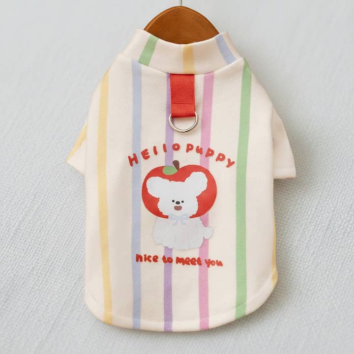 Niedliches gestreiftes Hundeshirt für Frühling und Herbst für den Großhandel von kapeit