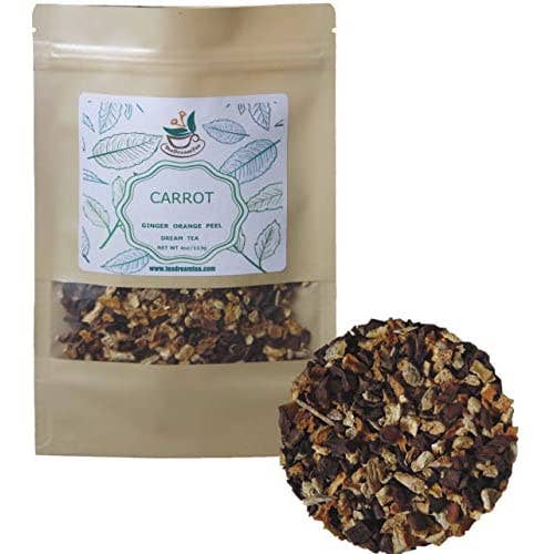 Ginger Carrot Orange Peel Tea Caffeine Free, Vitamins Rich for wholesale by TeaDreamTea